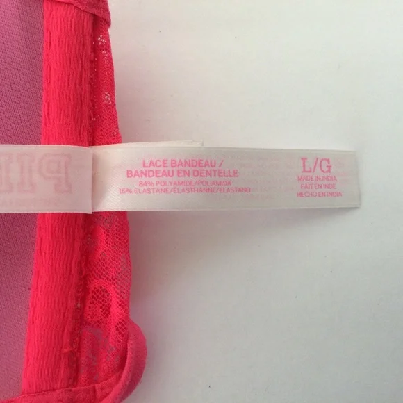 VICTORIAS SECRET PINK LACE BANDEAU BRA NWOT - Picture 5 of 8
